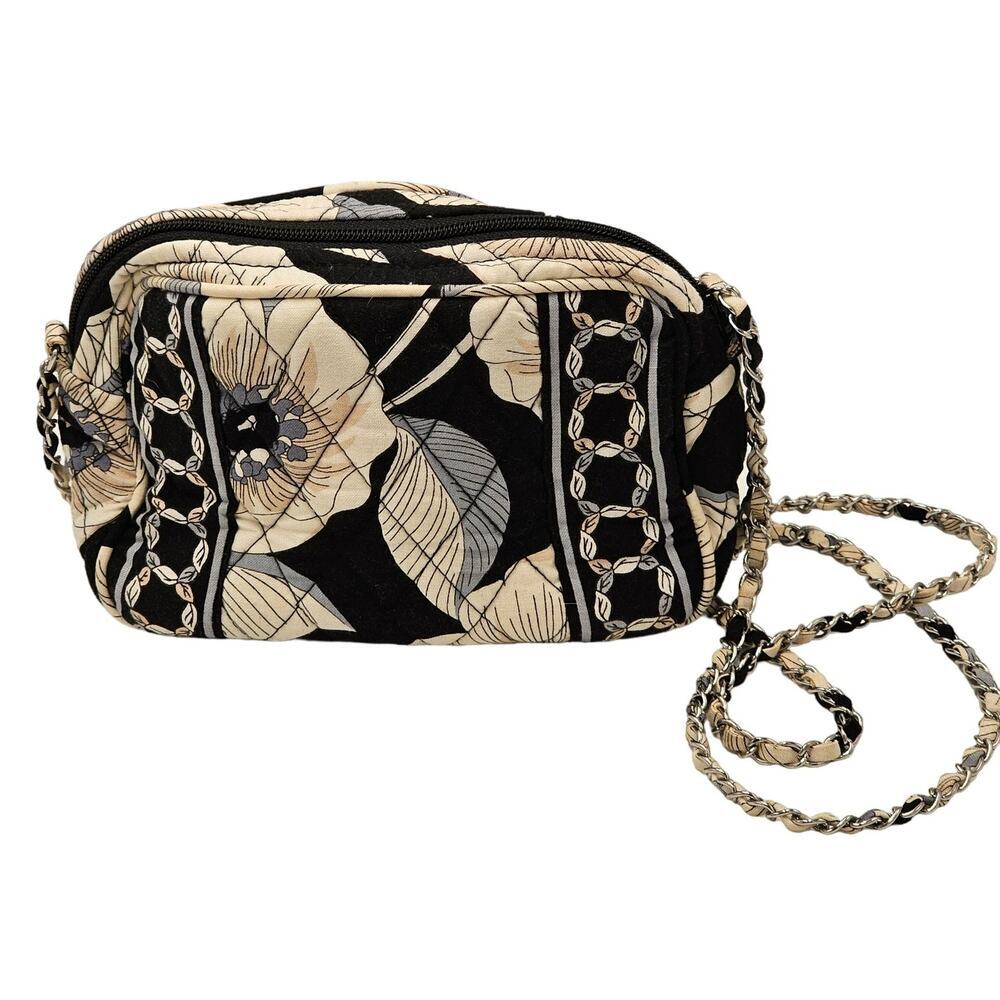 Vera Bradley Floral Crossbody Bag White Black